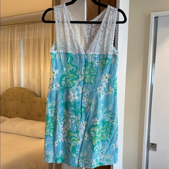 Lilly Pulitzer Sofia Shift Dress Waverider Lagoon - Size 10 - Picture 2 of 5
